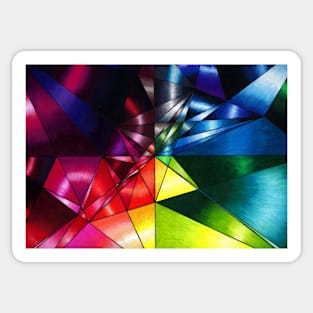 Shattered Rainbow Triangles optical art Sticker